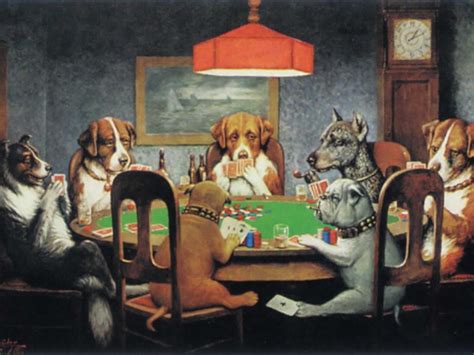 quadro con cani che giocano a poker